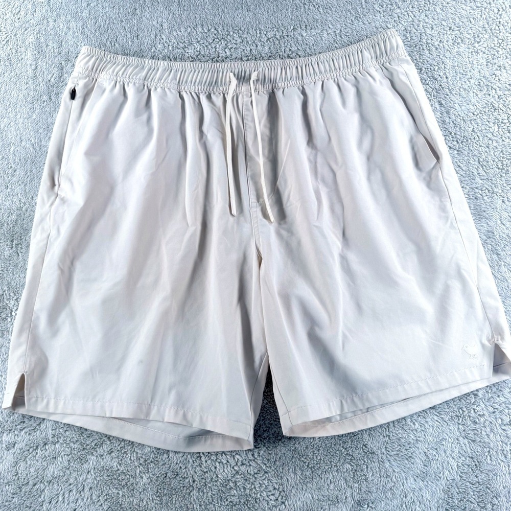 Bad Birdie Golf Shorts Mens XL Beige Performance Drawstring Athletic Gym Active